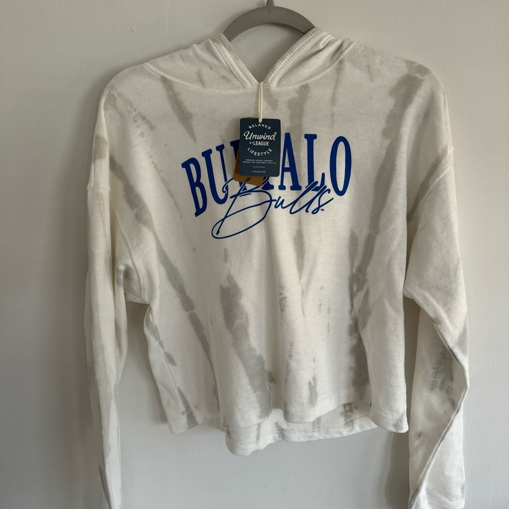University at Buffalo Bulls Crop Tye Dye Hoodie by League Lifestyle NWT